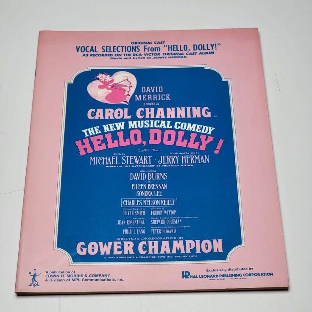 Vintage Hello Dolly Vocal Selections Sheet Music Book Piano Carol Channing 1964